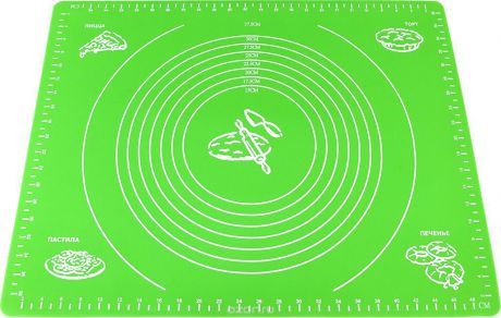 Коврик для теста MARKETHOT Силиконовый коврик для раскатывания теста, зеленый