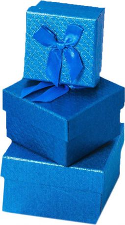 Набор подарочных коробок "3 в 1 Узор", 892939, синий, 3 шт