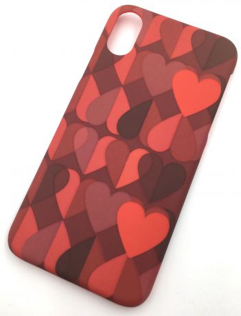 Чехол для сотового телефона Мобильная мода iPhone X Накладка силиконовая сердечки, красный
