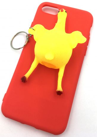 Чехол для сотового телефона Мобильная мода iPhone 7 Накладка резиновая 3D, Курица, красный