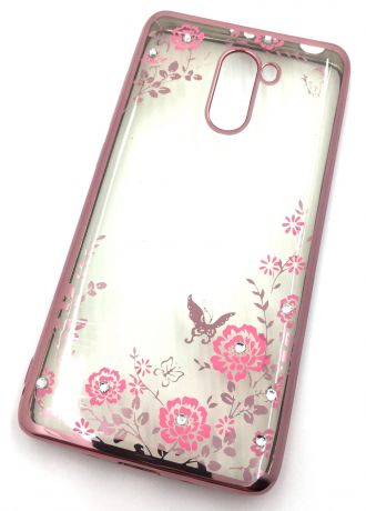 Чехол для сотового телефона Мобильная мода Xiaomi Redmi 4 Pro Силиконовая, прозрачная накладка со стразами, 6 992R, розовый, золотой