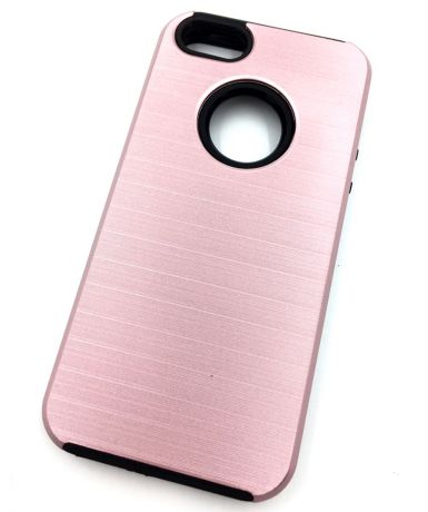 Чехол для сотового телефона Мобильная мода iPhone 5/SE Накладка противоударная с дыркой под логотип, розовый