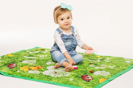 Игровой коврик Чудо-чадо Коврик-сумка детский для игр зеленый