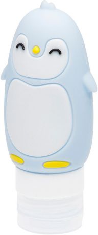 Флакон дорожный Dewal Beauty "Пингвин", цвет: голубой, 90 мл