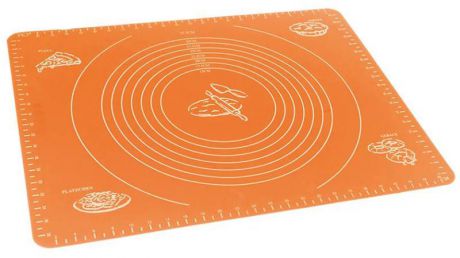 Коврик для теста MARKETHOT Силиконовый коврик для раскатывания теста, оранжевый
