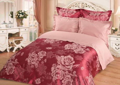Комплект постельного белья BegAl, ЖКЭ002-101, бордовый, 2 спальный