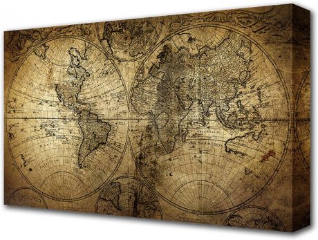 Картина Topposters Карта мира, холст, 3674903, 60 х 100 см