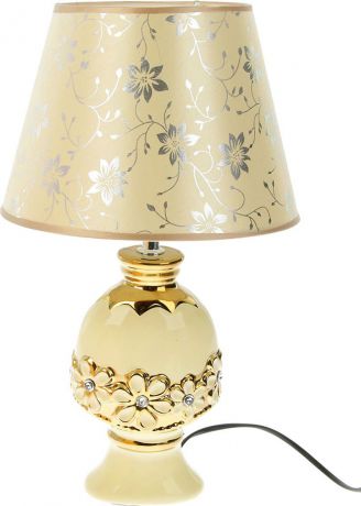 Настольный светильник Risalux Цветочное обрамление, E14, 1099728, белый, золотистый, 17,5 х 25 х 39,5 см