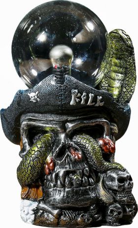 Декоративный светильник-шар Risalux Череп пирата со змеей, 3695185, 24 х 15 х 15 см