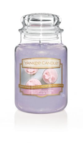 Свеча ароматизированная Yankee Candle "Утренняя роза Sweet Morning Rose 623 гр / 110-150 часов"1611846E, фиолетовый