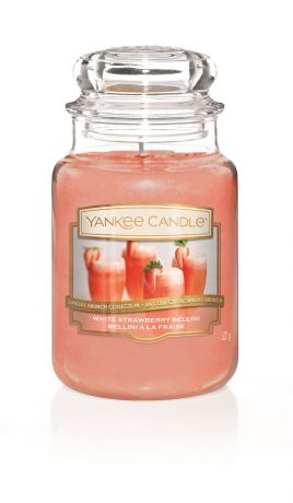 Свеча ароматизированная Yankee Candle "Клубничный беллини White Strawberry Bellini 623 гр / 110-150 часов"1611842E, розовый