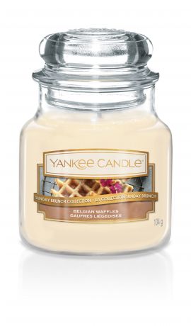 Свеча ароматизированная Yankee Candle "Бельгийские вафли Belgian Waffles 104гр / 25-45 часов"1611853E, белый