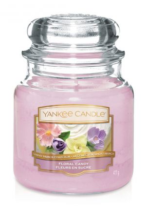 Свеча ароматизированная Yankee Candle "Цветочные сладости Floral Candy 411 гр / 65-90 часов"1611850E, сиреневый