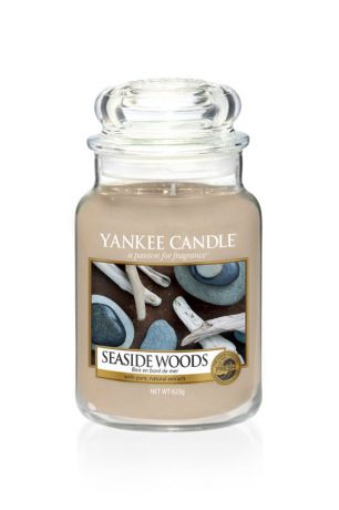 Свеча ароматизированная Yankee Candle "Лес у моря Seaside Woods 623 гр / 110-150 часов"1609098E, бежевый