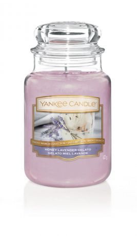 Свеча ароматизированная Yankee Candle "Медово-лавандовый пломбир Honey Lavender Gelato 623 гр / 110-150 часов"1521680E, сиреневый