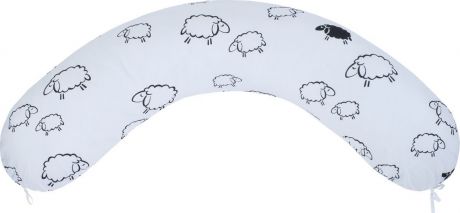Чехол для подушки для беременных AmaroBaby Овечки, AMARO-5001-O, белый, 170 х 25 см