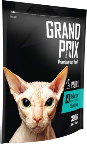 Сухой корм Grand Prix Adult Sterilized, с кроликом, для кошек, 300 г