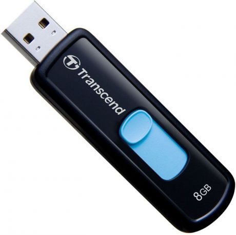 USB-накопитель Transcend JetFlash 500 8GB, TS8GJF500, black light blue