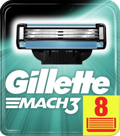 Сменные Кассеты Gillette Mach3 для Мужской Бритвы, 8 шт