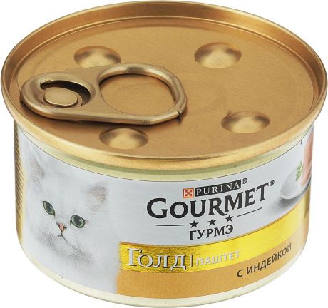 Консервы для кошек Gourmet "Gold", паштет с индейкой, 85 г