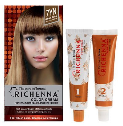 Крем-краска для волос "Richenna" с хной, 7YN. Золотой блонд