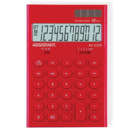 Калькулятор "Assistant AC-2329", 12-разрядный, цвет: красный