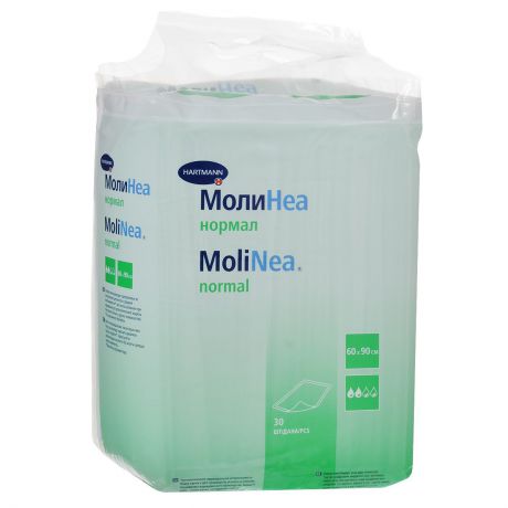 Одноразовые впитывающие пеленки "Molinea (Молинеа) Normal", 60 см х 90 см, 30 шт