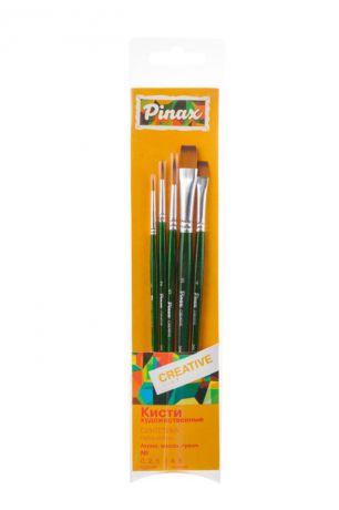 Pinax Набор кистей синтетических Creative №0, 2, 5, 4, 8 (5 шт)