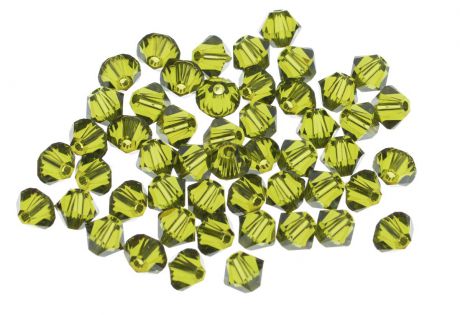 Бусины "Swarovski Elements", цвет: оливковый (olivine), диаметр 4 мм, 50 шт