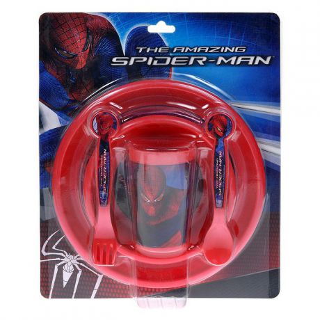 Набор детской посуды Stor "Человек-Паук", цвет: красный, 5 предметов