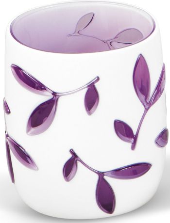 Стакан для ванной комнаты Tatkraft "Immanuel Olive Violet", цвет: белый, фиолетовый