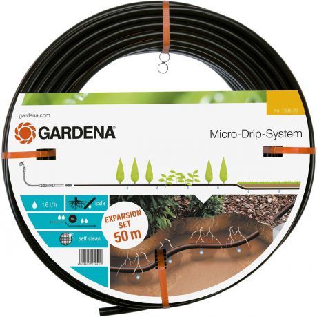 Шланг "Gardena", сочащийся, для подземной прокладки, с коннектором и заглушкой, диаметр 1/2", длина 50 м