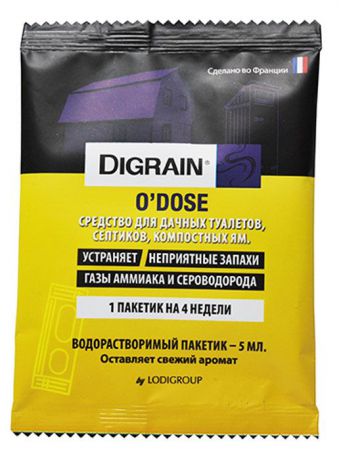 Средство для ароматизации и дезодорирования воздуха Digrain "Digrain O’Dose", в дачных туалетах, септиках, на компостных ямах, 5 мл