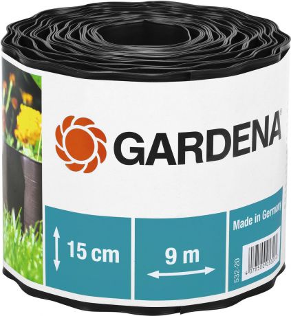 Бордюр декоративный "Gardena", цвет: черный, ширина 15 см, длина 9 м