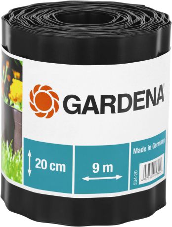 Бордюр декоративный "Gardena", цвет: черный, ширина 20 см, длина 9 м