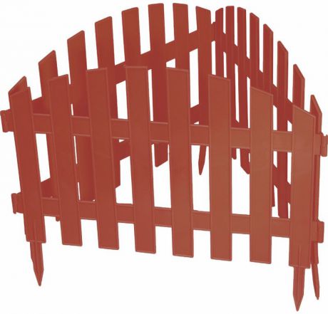 Забор декоративный Palisad "Винтаж", цвет: терракоторвый, 28 см х 3 м