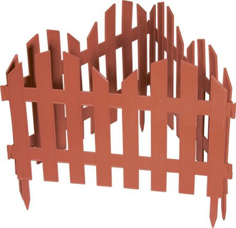 Забор декоративный Palisad "Романтика", цвет: терракоторвый, 28 см х 3 м