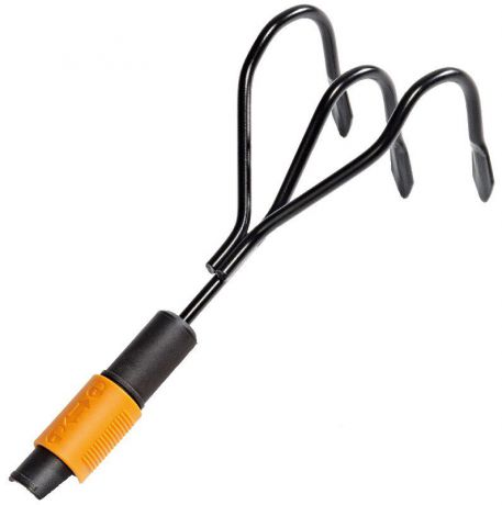 Культиватор Fiskars QuikFit, без черенка, цвет: черный, оранжевый