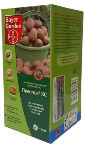 Протравитель инсекто-фунгицидный "Престиж КС", для комплексной защиты картофеля от вредителей и болезней, 150 мл
