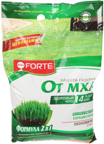 Удобрение для газона "Bona Forte", с защитой от мха, 5 кг