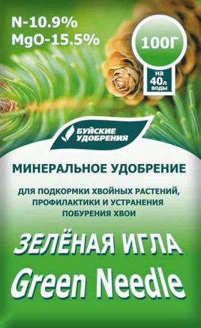 Удобрение Буйские Удобрения "Зеленая игла", минеральное, 100 г