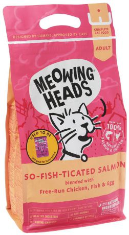Корм сухой Barking Heads "Фиш-гурман", для взрослых кошек, с лососем, курицей и рисом, 1,5 кг