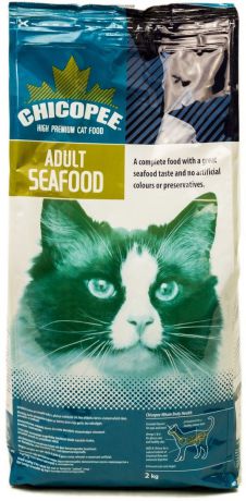 Корм сухой Chicopee "Adult Cat Seafood", для взрослых кошек с морепродуктами, 2 кг