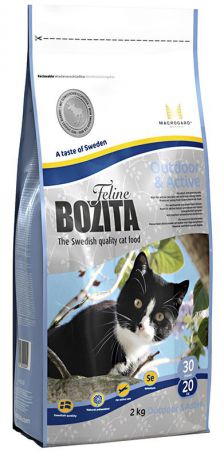 Корм сухой Bozita "Feline Outdoor & Active", для молодых кошек (переход с Kitten), для взрослых активных домашних кошек, 2 кг