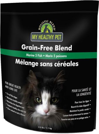 Корм сухой Holistic Blend "Grain-Free" для кошек, 5 морских рыб, беззерновой, 1,1 кг