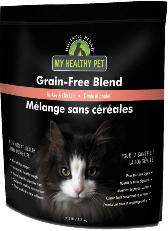 Корм сухой Holistic Blend "Grain-Free" для кошек, индейка и цыпленок, беззерновой, 1,1 кг
