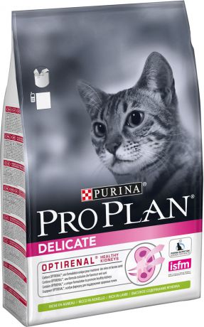 Корм сухой Pro Plan "Delicate", для кошек с чувствительным пищеварением и привередливых к еде, с ягненком, 3 кг
