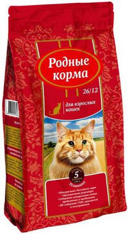 Корм сухой "Родные Корма", для взрослых кошек, телятина, 2,045 кг