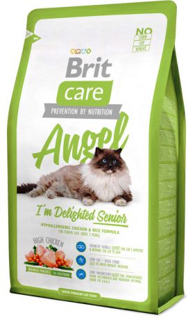 Корм сухой Brit Care "Angel Delighted Senior" для пожилых кошек, с курицей и рисом, 2 кг