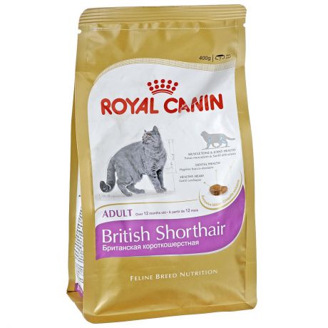 Корм сухой Royal Canin "British Shorthair Adult", для британских короткошерстных кошек старше 12 месяцев, 400 г